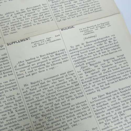 De Nieuwe Courant Newspaper of Netherlands 16 August 1902 with copy of Peace Treaty of Vereeniging
