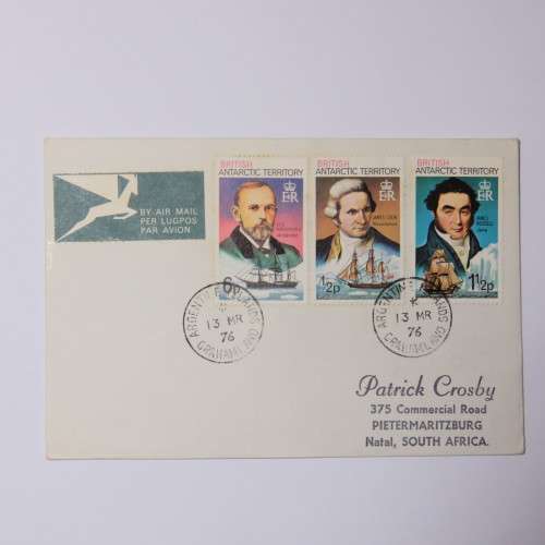 Airmail cover from Argentine Islands, Graham Land to Pietermaritzburg, South Africa