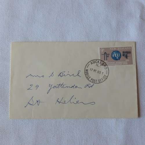 Postal cover from Auckland Mobile Post Office to St. Heliers, New Zealand with 9d New Zealand stamp