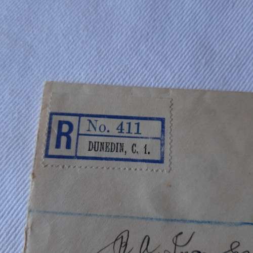 Registered postal cover from Dunedin, New Zealand to Ottawa, Canada with 4d New Zealand stamp