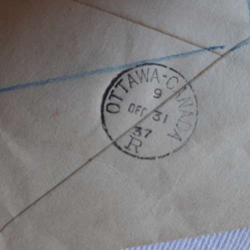 Registered postal cover from Dunedin, New Zealand to Ottawa, Canada with 4d New Zealand stamp