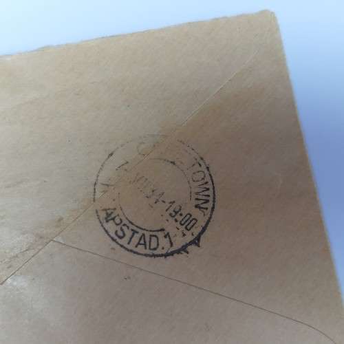 Airmail cover from London, England to Cape Town, South Africa - 26 June 1934 with 6 British stamps