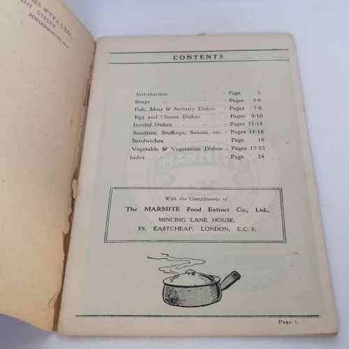 Vintage 60 Marmite recipes book - by the Marmite Food extract Co.