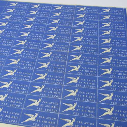 South Africa sheet of Airmail / Lugpos stamps - 108 stamps in total - sheet No. 1175