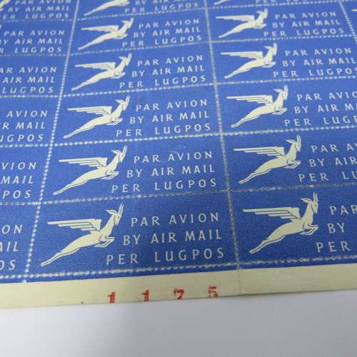 South Africa sheet of Airmail / Lugpos stamps - 108 stamps in total - sheet No. 1175