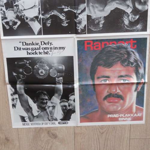 Rapport Boxing poster of world Heavyweight Champion - Gerrie Coetzee - 81 x 57 cm