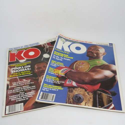 Boxing - KO Magazine - 4 Copies from the 1980`s - Posters of Spinks, Curry and LaPorte
