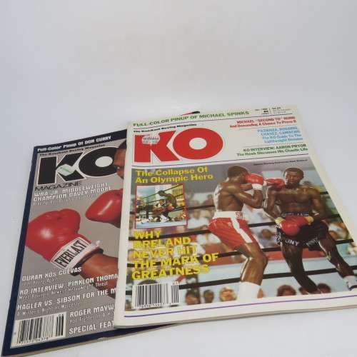 Boxing - KO Magazine - 4 Copies from the 1980`s - Posters of Spinks, Curry and LaPorte