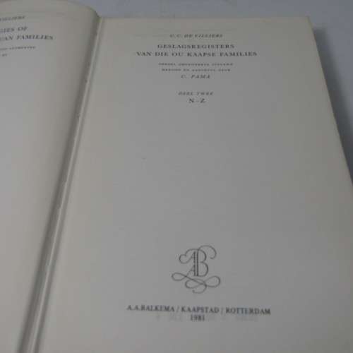 Genealogies of old South African Families - Volume 1 and 2 - G.G. de Villiers