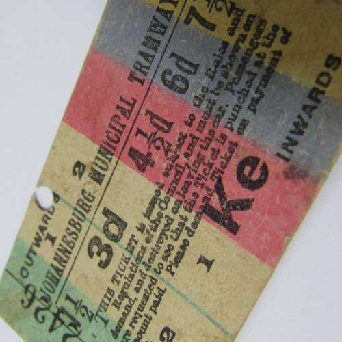 Johannesburg Municipal Tramways ticket