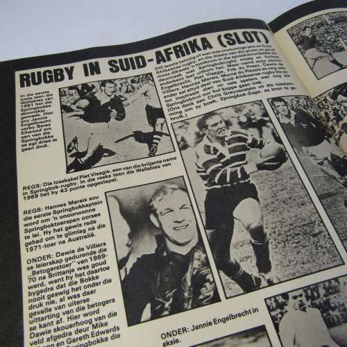 Patrys magazine - Desember 1982 - Rugby in SA slot - David Scoby poster - punch holes