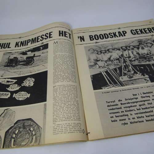 Die Huisgenoot magazine - 24 Februarie 1967 - Boer War POW trench rt article