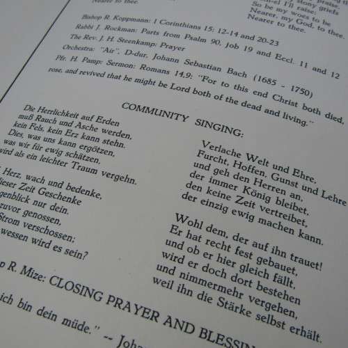 Original Memorial service booklet for Windhoek Air Disaster 20 April 1968 of SA Airways flight 228