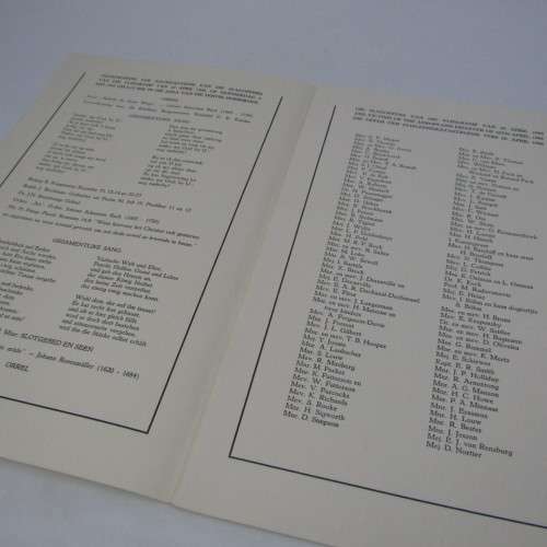 Original Memorial service booklet for Windhoek Air Disaster 20 April 1968 of SA Airways flight 228