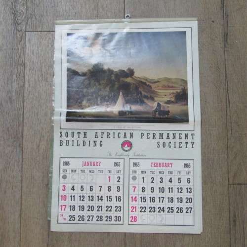 Vintage 1965 Calendar - Permanent building society
