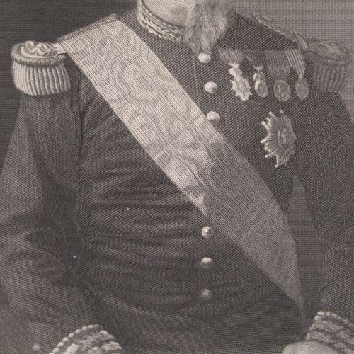 Engraving by W Holl from a photograph of Napoleon 3 and printing done by William Mackenzie