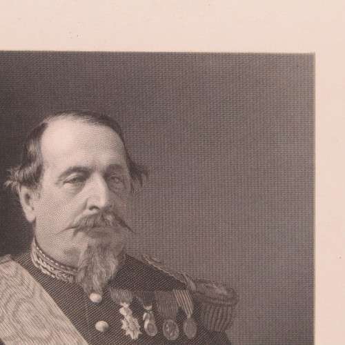 Engraving by W Holl from a photograph of Napoleon 3 and printing done by William Mackenzie