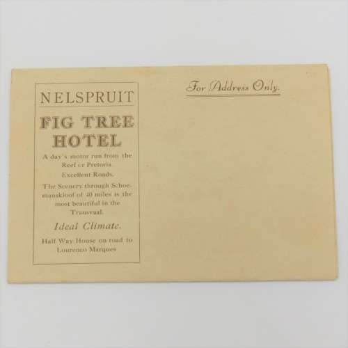 Nelspruit vintage Fig Tree Hotel picture postal card - Fold out - Excellent