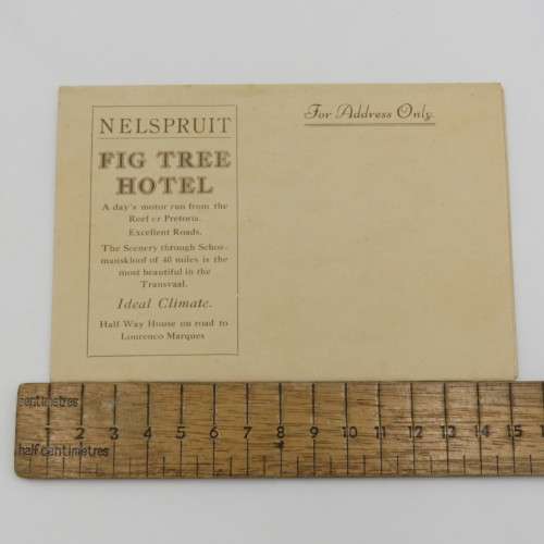 Nelspruit vintage Fig Tree Hotel picture postal card - Fold out - Excellent