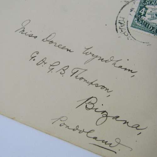 Airmail cover from Cape Town to Bizana Pondoland with Union Airways 4 January 1933