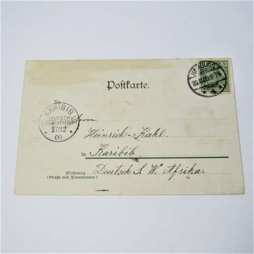 Hamburg to Karibib, German South West Africa with a German stamp, a Hamburg 20 Nov 1900