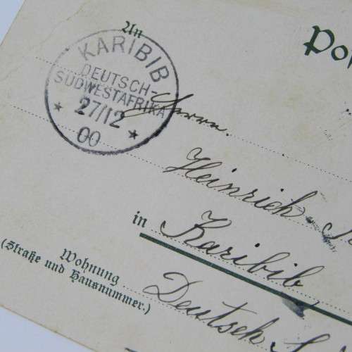 Hamburg to Karibib, German South West Africa with a German stamp, a Hamburg 20 Nov 1900