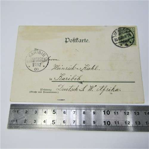 Hamburg to Karibib, German South West Africa with a German stamp, a Hamburg 20 Nov 1900