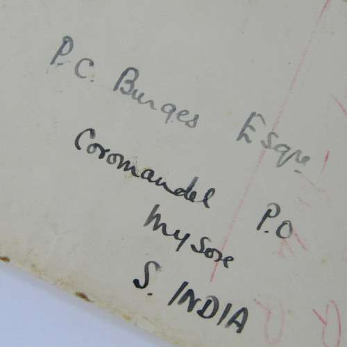 Meter Franking Port Elizabeth to India via Coromandel with two South African stamps