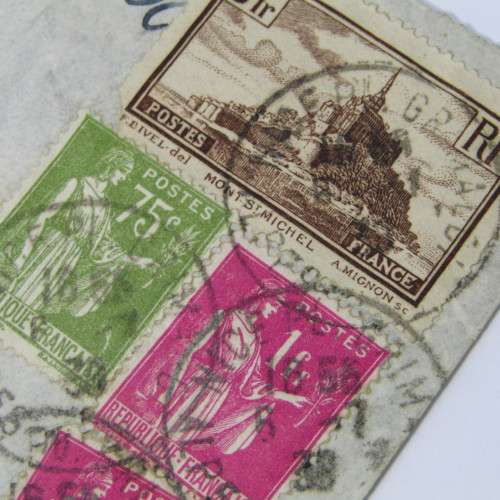 French airmail cover to Johannesburg with four French stamps and five Nice 6 July 1938