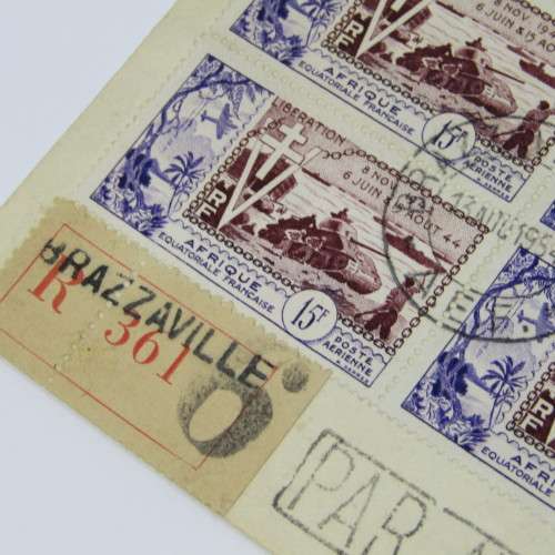 Airmail cover from Brazzaville Congo to New York USA 13 August 1954