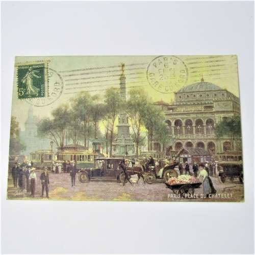 Paris censor postcard to South Africa with a French stamp and two Paris 23 Feb 1919 cancellations