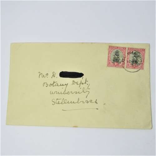 Great Brak River to Stellenbosch with two South African stamps and a Great Brak River 10 Feb 1934