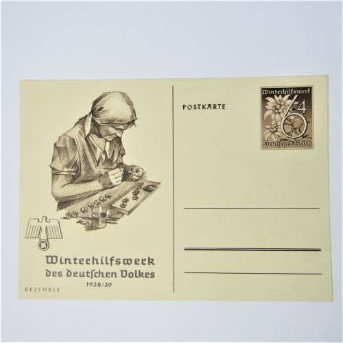 1938/39 German Winterhilfswerk postcard - unused
