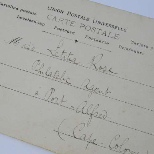 Postcard from Paris France to Port Alfred South Africa with stamp and cancellation on both sides