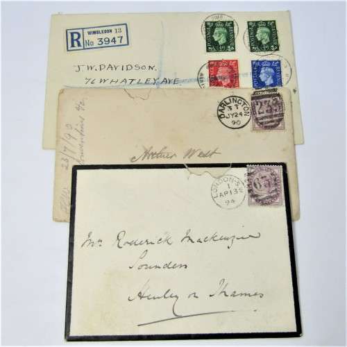 Lot of three Used postal envelopes from England