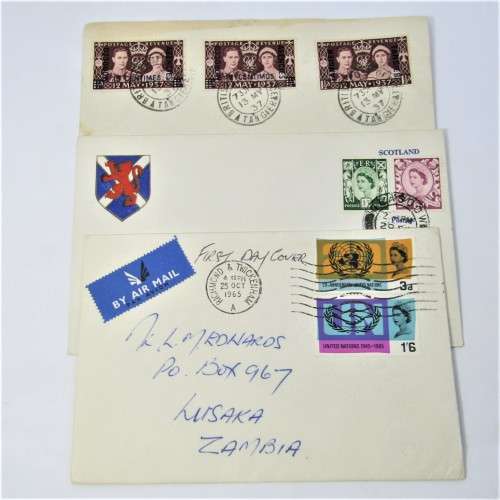 Lot of three Used postal envelopes from England