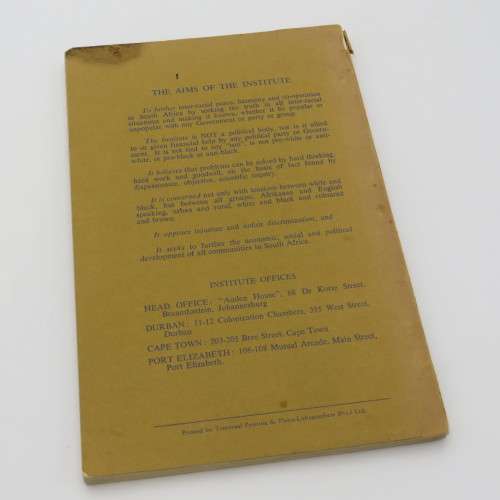 The Group Areas Act - Its Effect on Human beings by Muriel Hornell - Cover page damaged