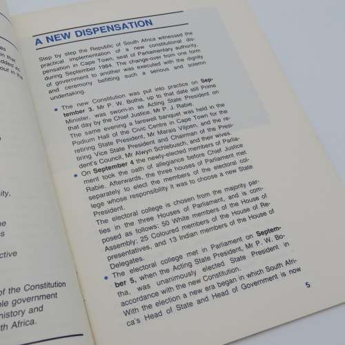 1984 Booklet on the new Parliament of South Africa