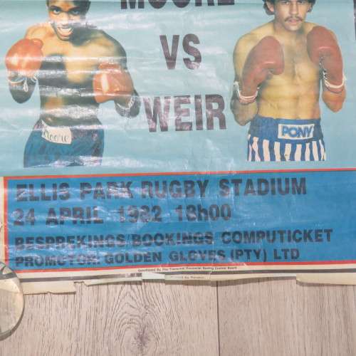 Rapport World Title boxing Moore vs Weir poster 1982 - Size 65 x 47 cm