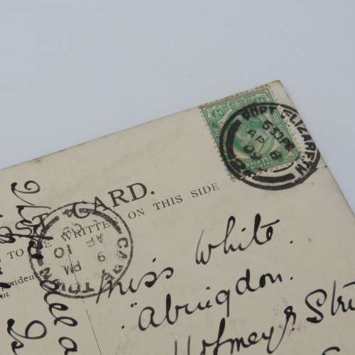 Postcard posted 1909 with picture of the Manchesters playing at the Humewood Hotel, Port Elizabeth