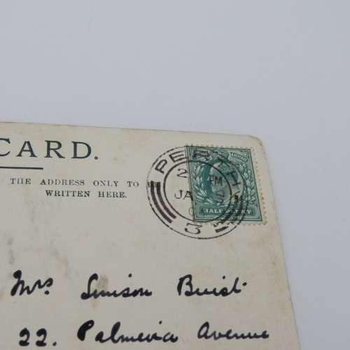 1904 Postcard posted from Perth, Australia to Sussex depicting the January 31st 1903 flood