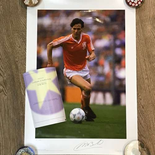 Macco van Basten Dutch football legend signed poster - COA - Big Blue Tube #052 - print #67 of 500