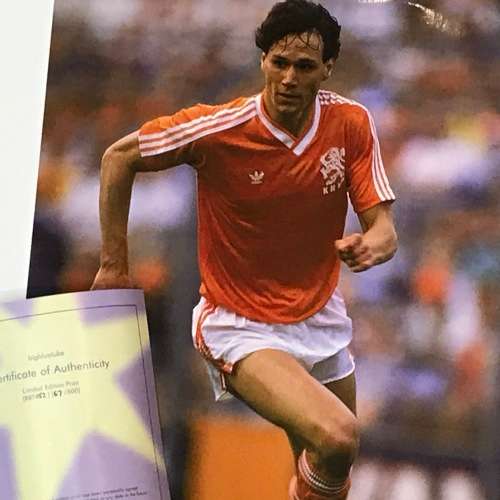 Macco van Basten Dutch football legend signed poster - COA - Big Blue Tube #052 - print #67 of 500