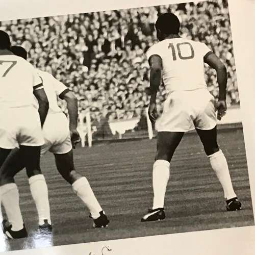 European Cup final football poster signed by Bobby Charlton - Manchester United - print #254 of 500