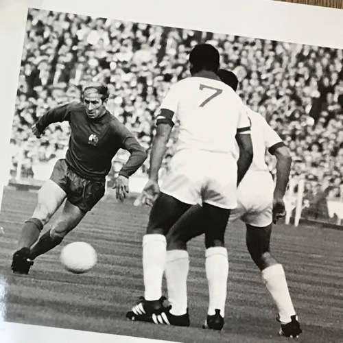 European Cup final football poster signed by Bobby Charlton - Manchester United - print #254 of 500