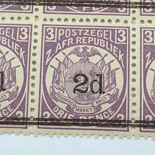 ZAR Transvaal SACC 199 block of 24 stamps unmounted mint - 2d on 3d