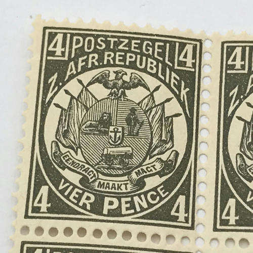 ZAR - SACC 184 - 4 Pence unmounted mint - block of 4