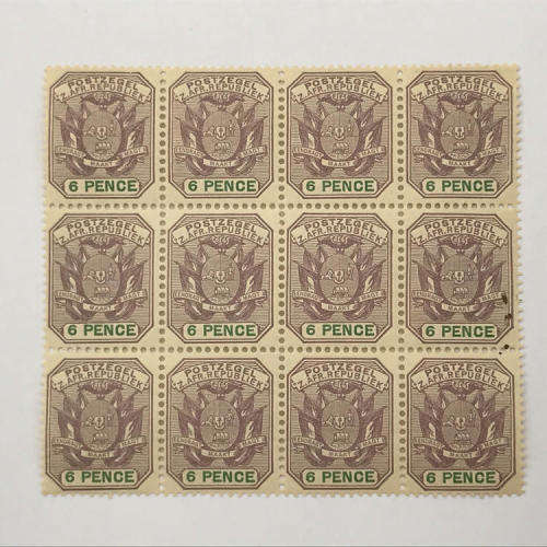 ZAR - SACC 229 Block of 12 unmounted mint 6 Pence stamps