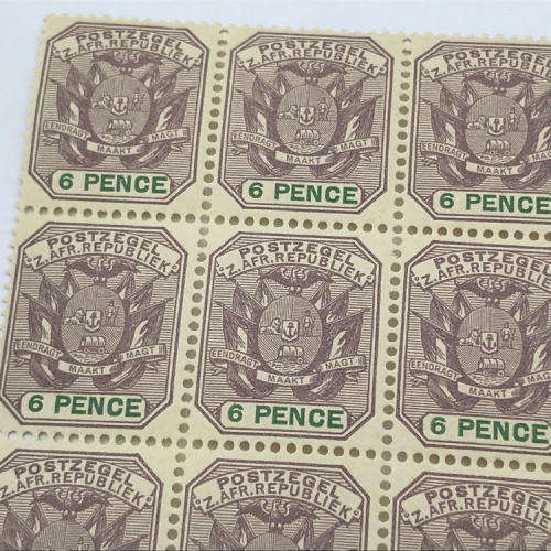 ZAR - SACC 229 Block of 12 unmounted mint 6 Pence stamps