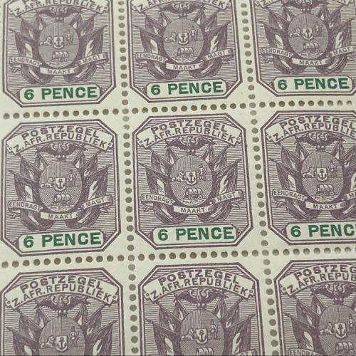 ZAR - SACC 229 Block of 12 unmounted mint 6 Pence stamps
